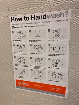 Orlando Marriott hand washing sign